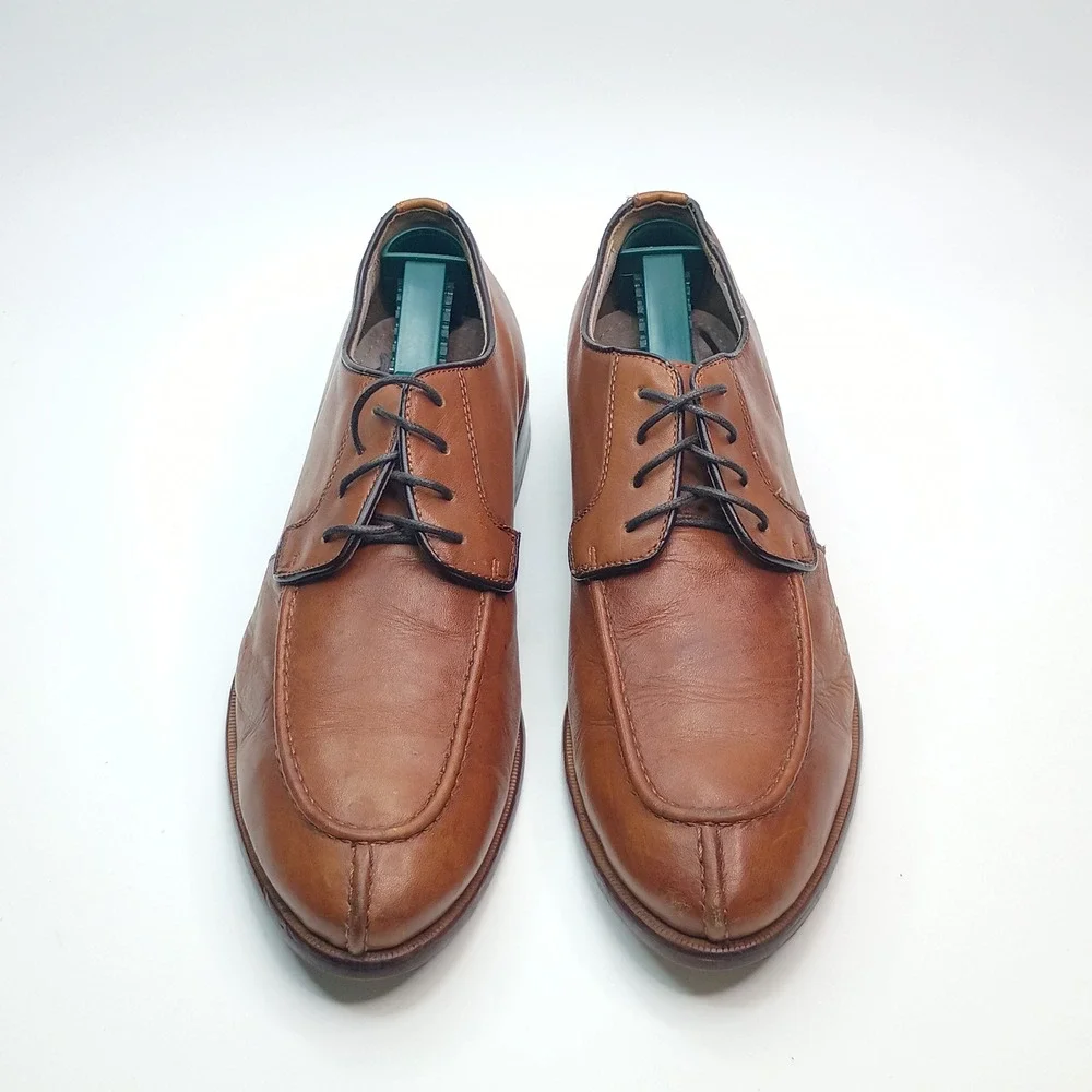 Winthrop Brooks Mens Size 8 Brown Leather Apron Split Toe Derby Dress‎ Shoes
